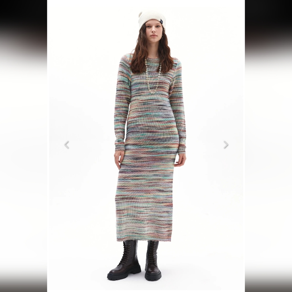 FRNCH Multicolor Long Sleeve Knit Dress